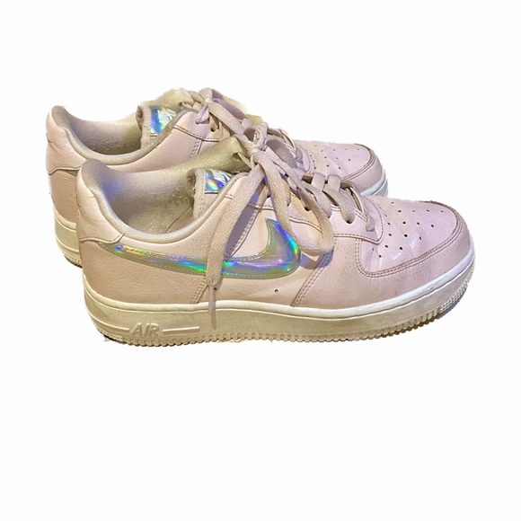 Nike Women's Sneakers - Pink with Iridescent Swoosh - Picture 2 of 8